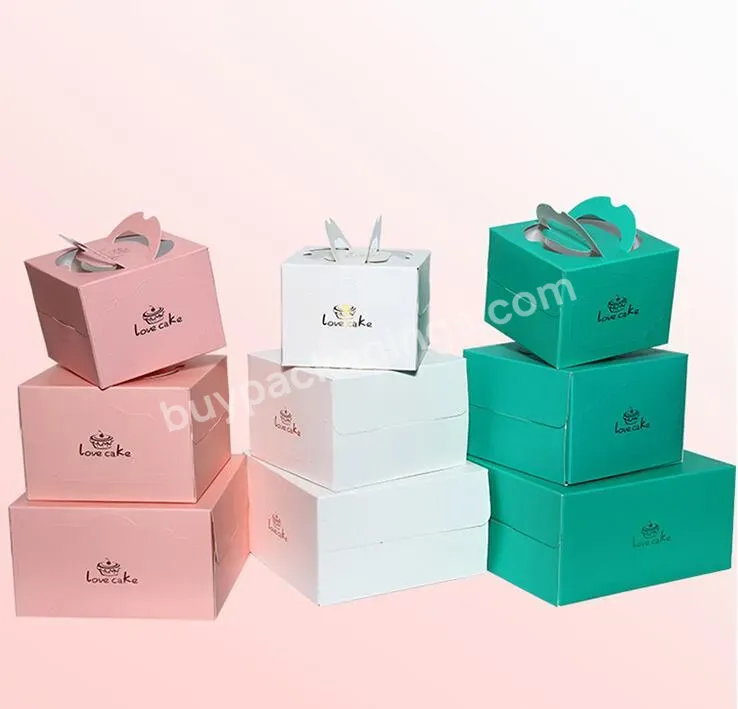Recyclable Paper Material Cake Box Paper Cake Box With Window