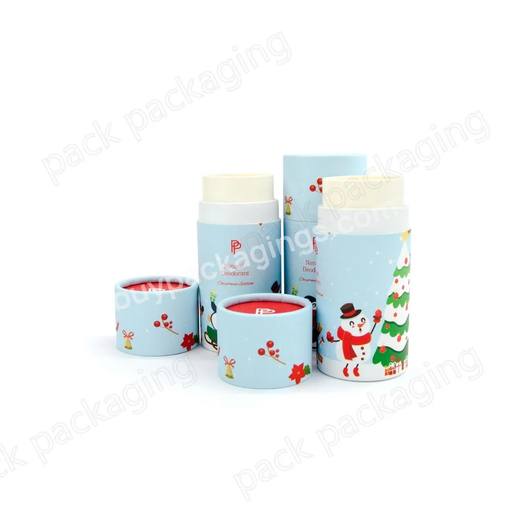 Recyclable Paper Tube Logo Custom Printed Twist Up Tube Empty Container for Deodorant Stick  Lip Balm  Sunscreen  Paw Balm