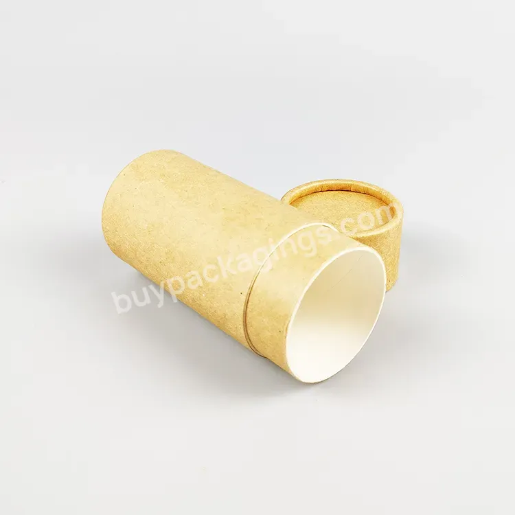 Recyclable Round 50g Paperboard Deodorant Stick Container Push Up Top Filling Sunscreen Stick Package Lip Balm Tube Over Lid