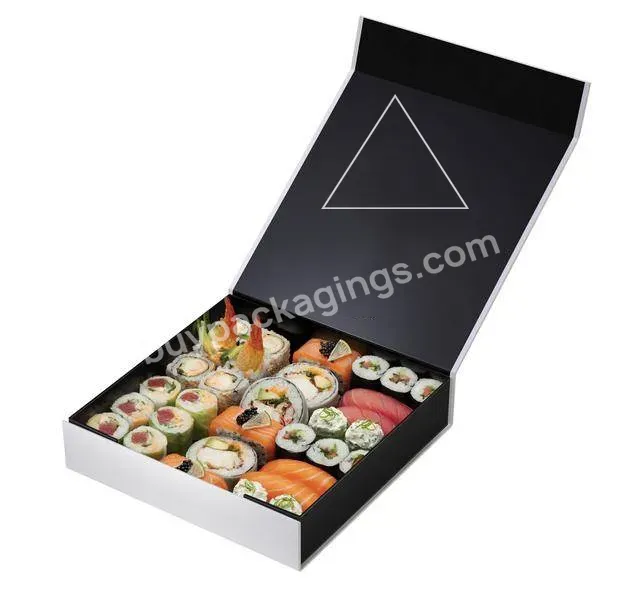 Recyclable Size Sushi Box Custom Wholesale Food Grade Customized Paperboard Uv Coating Varnishing Embossing Stamping Accept