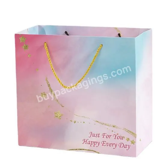 Recyclable Small Packaging Luxury Gift Coated Art Paper Bag For Nail Polish And Cosmetics