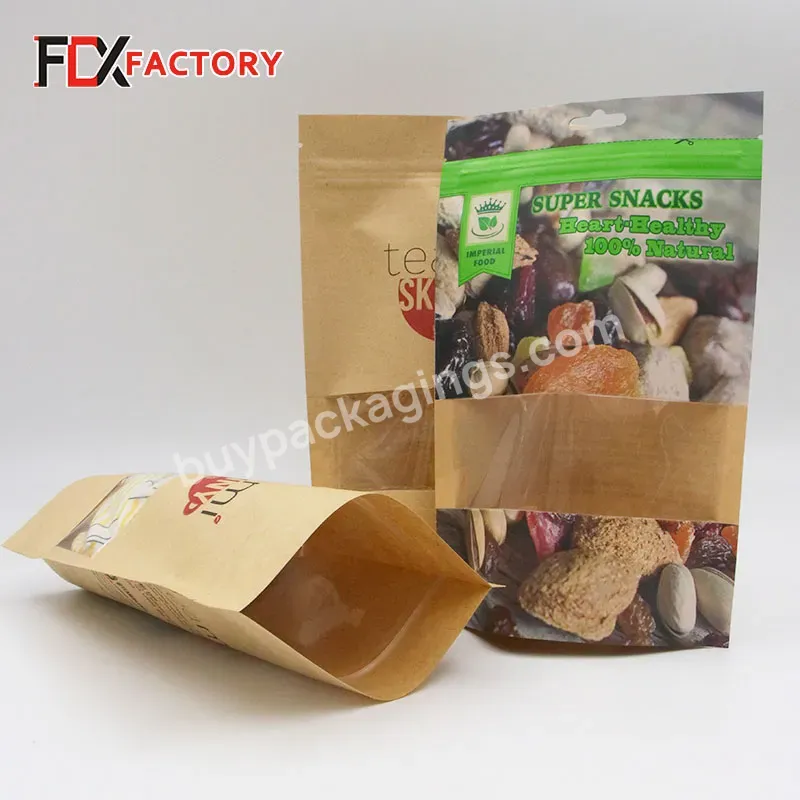 Recyclable Stand Up Pouch Snack Packaging Handmade Paper Plastic Composite Kraft Food Bag - Buy Kraft Food Bag,Wholesale Lunch Food Snack Packaging Handmade Kraft Paper Plastic Composite Bag,Recyclable Stand Up Pouch Zip Lock Dried Biodegradable Kraf
