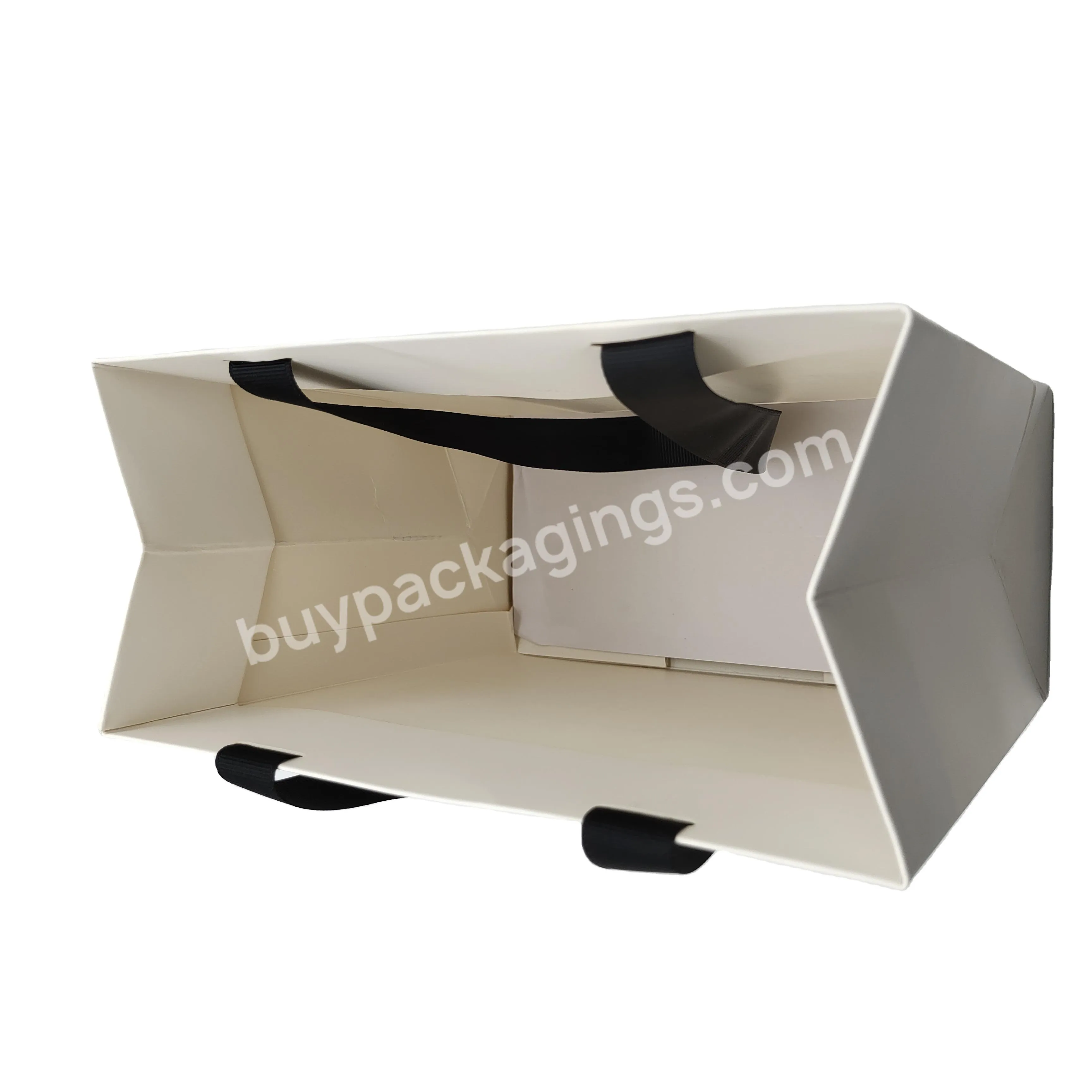 Recyclable Thick Cosmetic Packaging Luxury Laminated Gift Coated Art Paper Bags For Nail Polish