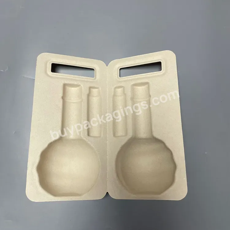 Recyclable Wet Press Whole Set Molded Pulp Tray Packaging Bamboo Paper Box For Cosmetic