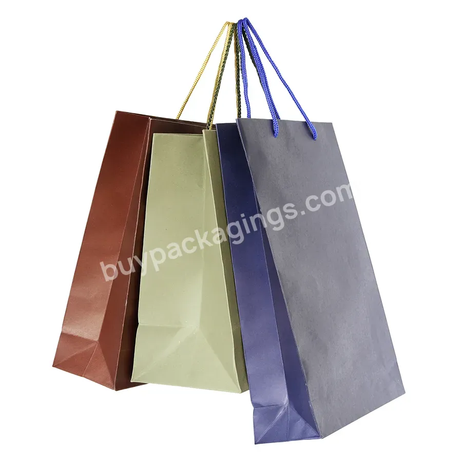 Recycle And Biodegradable Twist Handle Kraft Paper Bag Custom Specification And Logo For Shopping