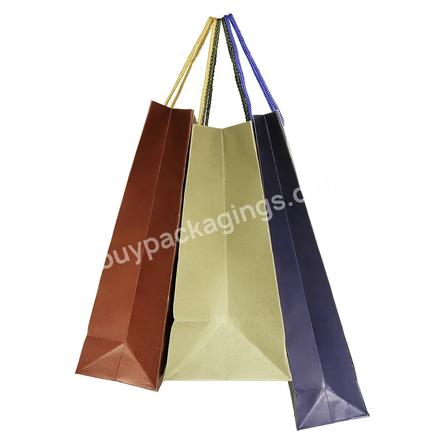 Recycle And Biodegradable Twist Handle Kraft Paper Bag Custom Specification And Logo For Shopping