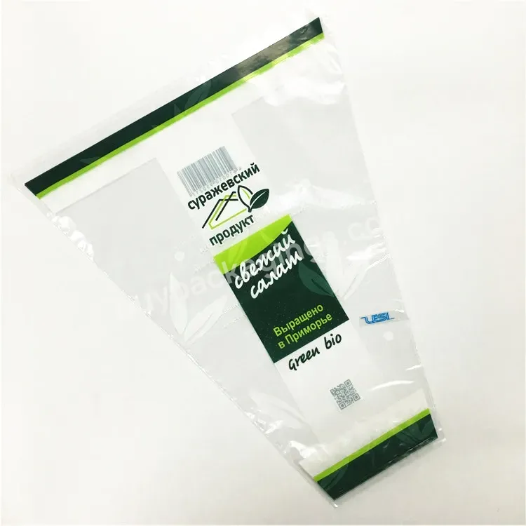 Recycle Cpp Material Lettuce Packaging Bag With Customized Design Flower Sleeve Vegetable Bag Plastic Packing