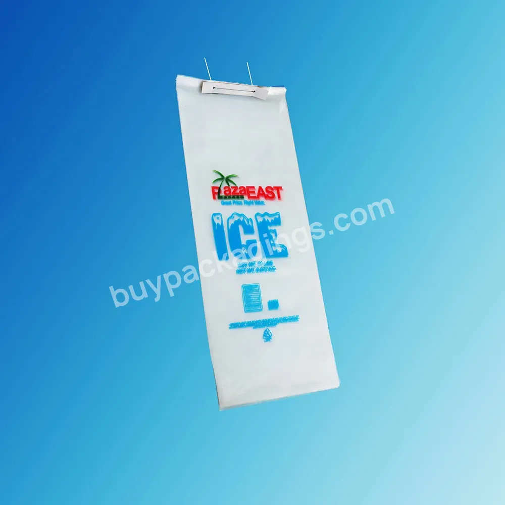 Recycle Ldpe Ice Packaging Plastic Bag With Wicket And Colorful Printing
