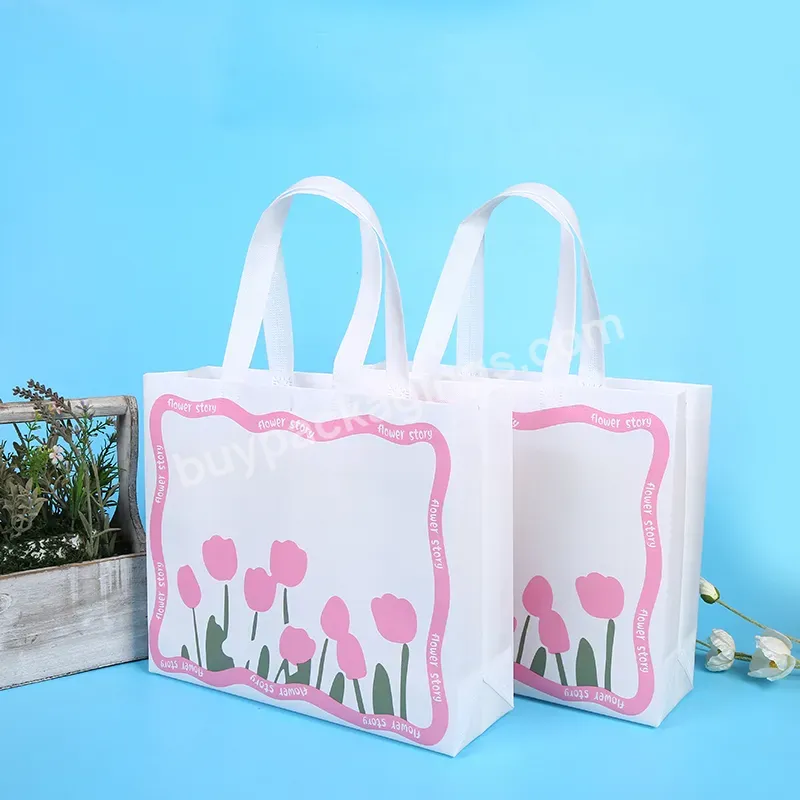 Recycle Spot Bag Custom Eco Non Woven Fabric Reusable Printed Clothing Women Handle Bag Non Woven Tote Colorful Shopping Bag