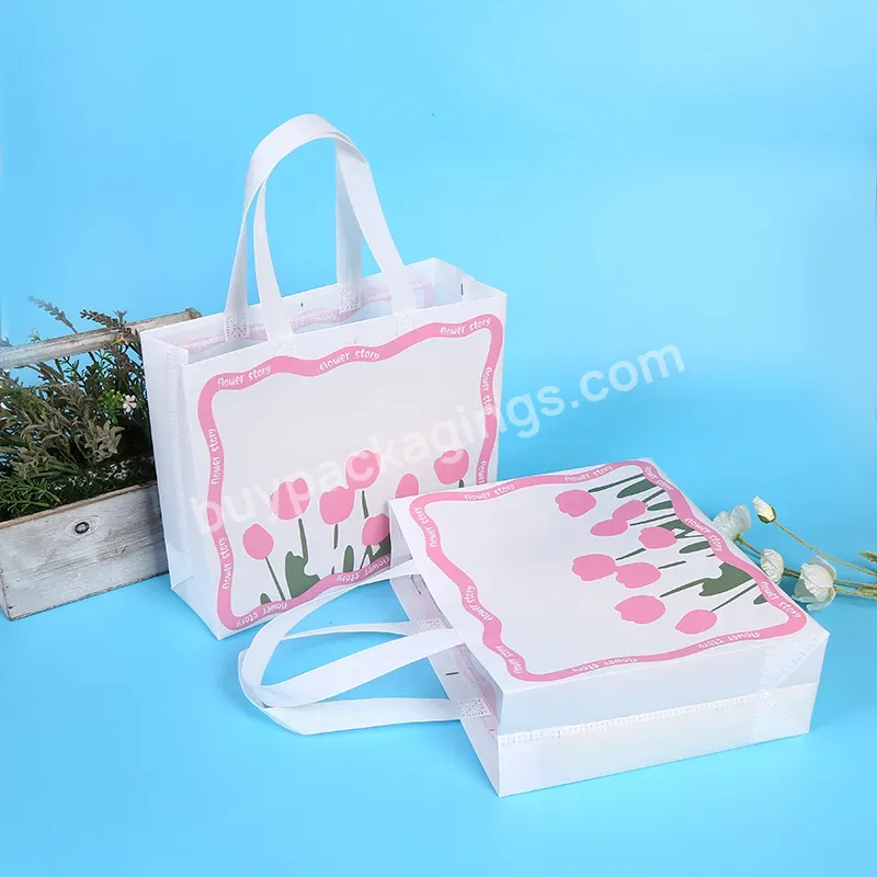 Recycle Spot Bag Custom Eco Non Woven Fabric Reusable Printed Clothing Women Handle Bag Non Woven Tote Colorful Shopping Bag