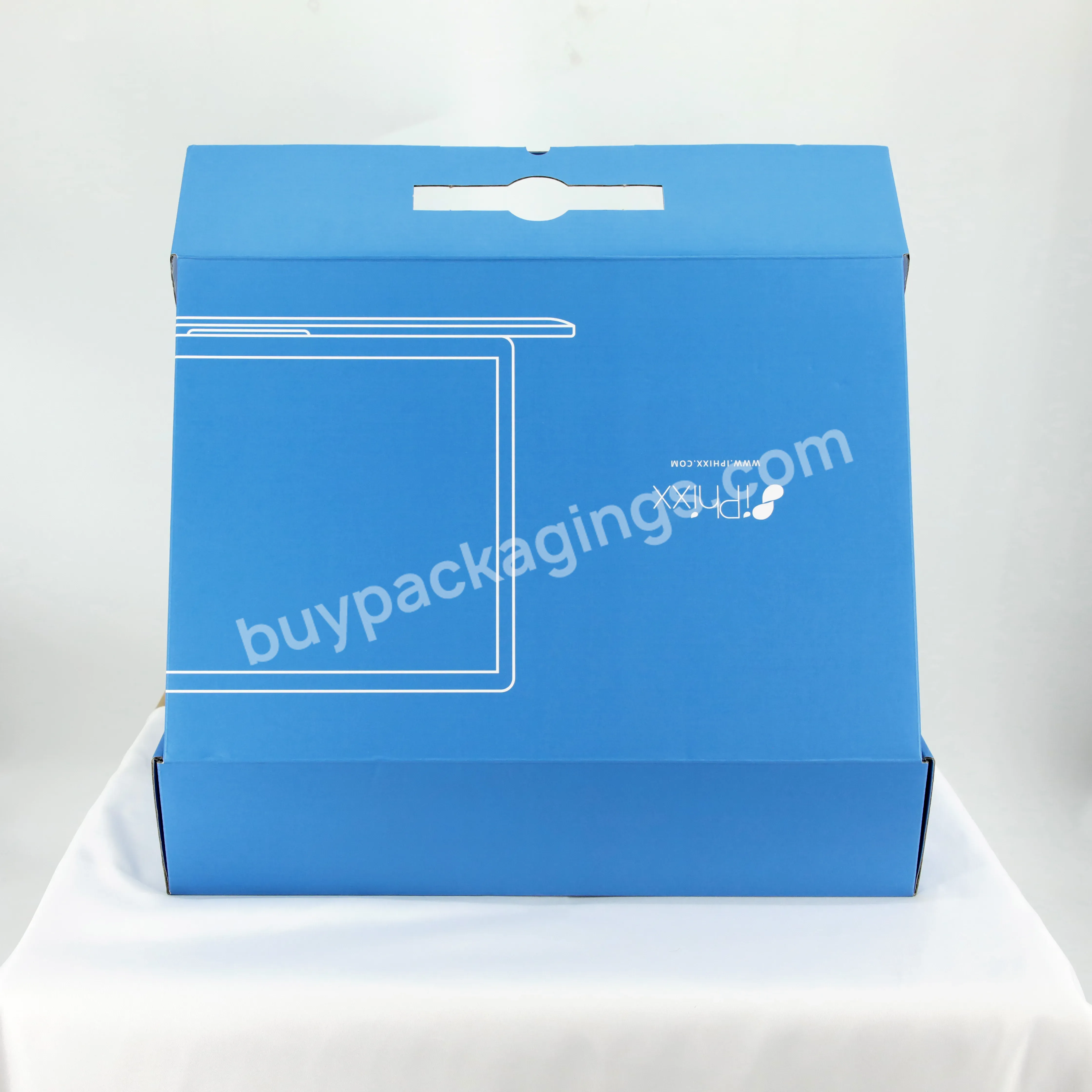 Recycled Blue Corrugated Eco Friendly Printed Rigid Corrugated Shipping Box With Logo
