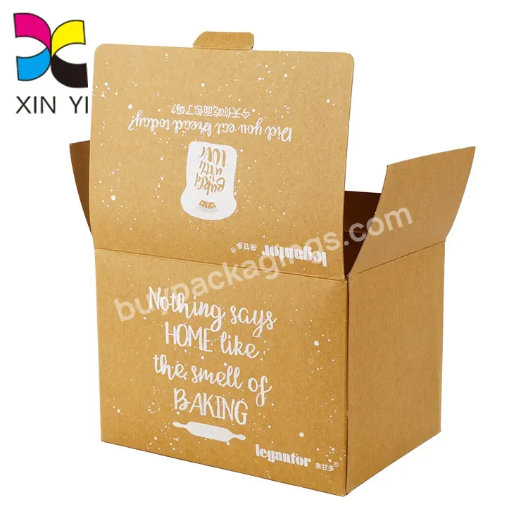 Recycled Brown Paper Box Packaging White Ink Kraft Paper Box With Window