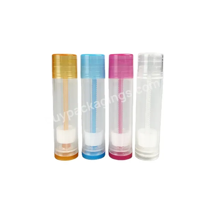 Recycled Clear Pp Refillable Mini Lipstick Bottles Cylinder Lip Balm Tube For Cosmetic Packaging 5g