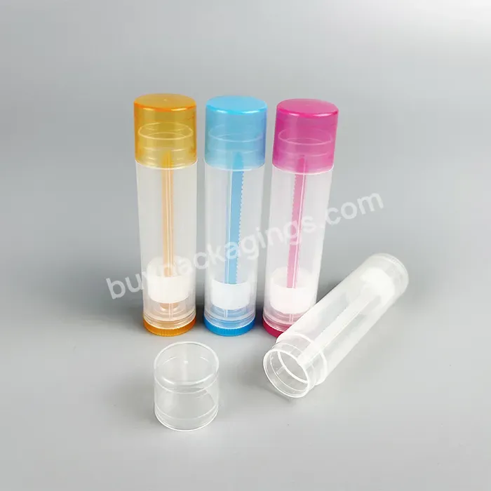 Recycled Clear Pp Refillable Mini Lipstick Bottles Cylinder Lip Balm Tube For Cosmetic Packaging 5g - Buy Lip Balm Container,Pp Pcr Deo Container.