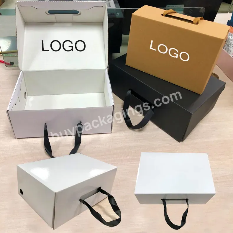 Recycled Clothing Folding Shipping Mailing Boxes Custom Logo Corrugated Cardboard Shoe Packaging Box For Gift Packaging