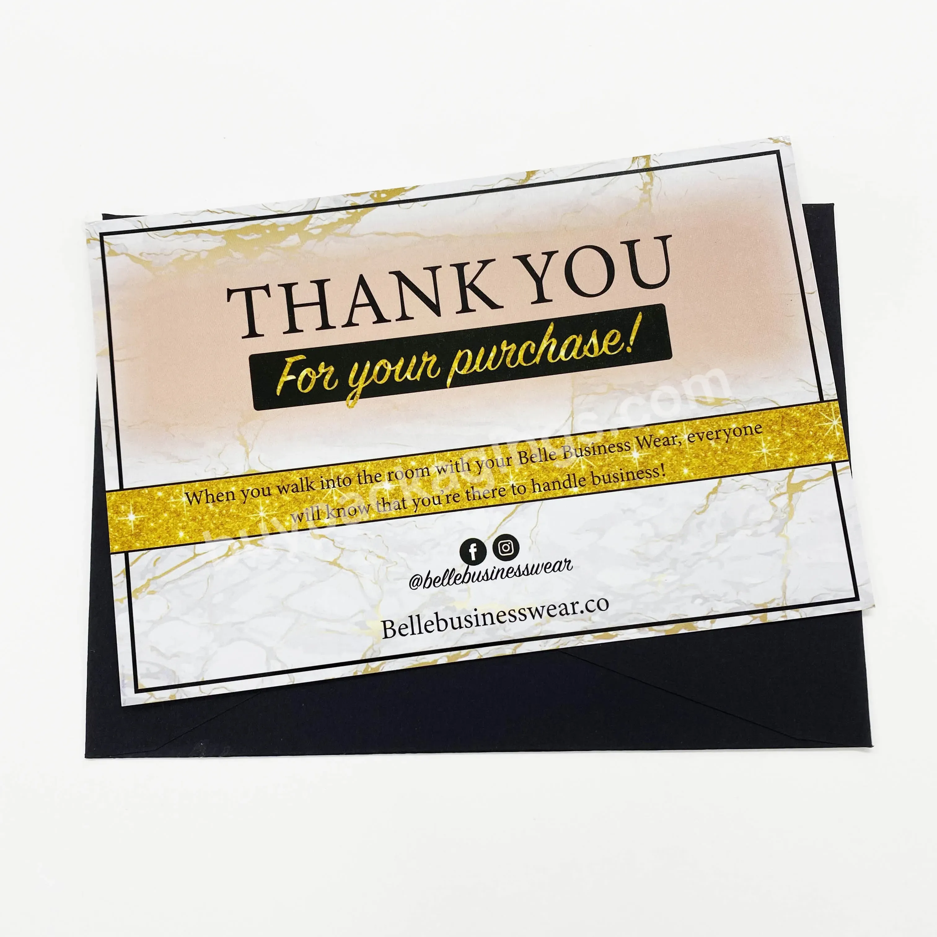 Recycled Custom Greeting Card Thank You Greeting Cards Paper Foil Offset Printing Card With Envelope Gold Paper & Paperboard