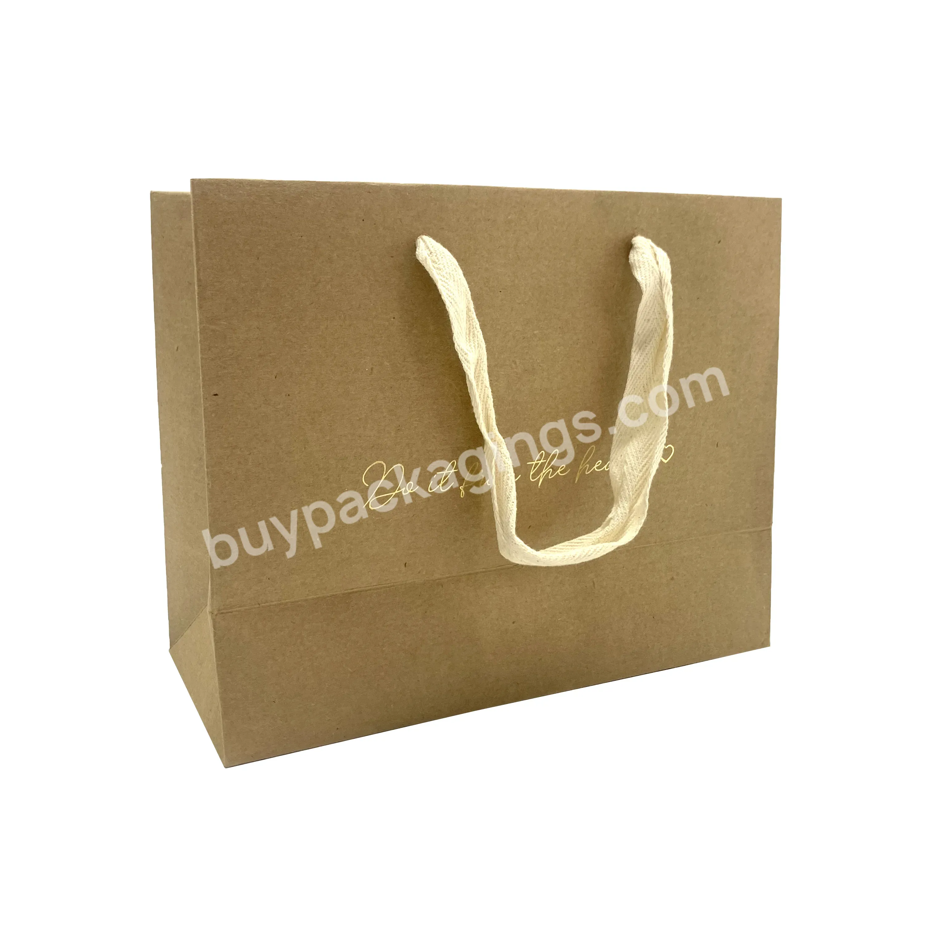 Recycled Custom Kraft Paper Bags Printed Your Own Logo Eco Friendly Cute Clothing Gift Food Shopping Bags With Outside Handles