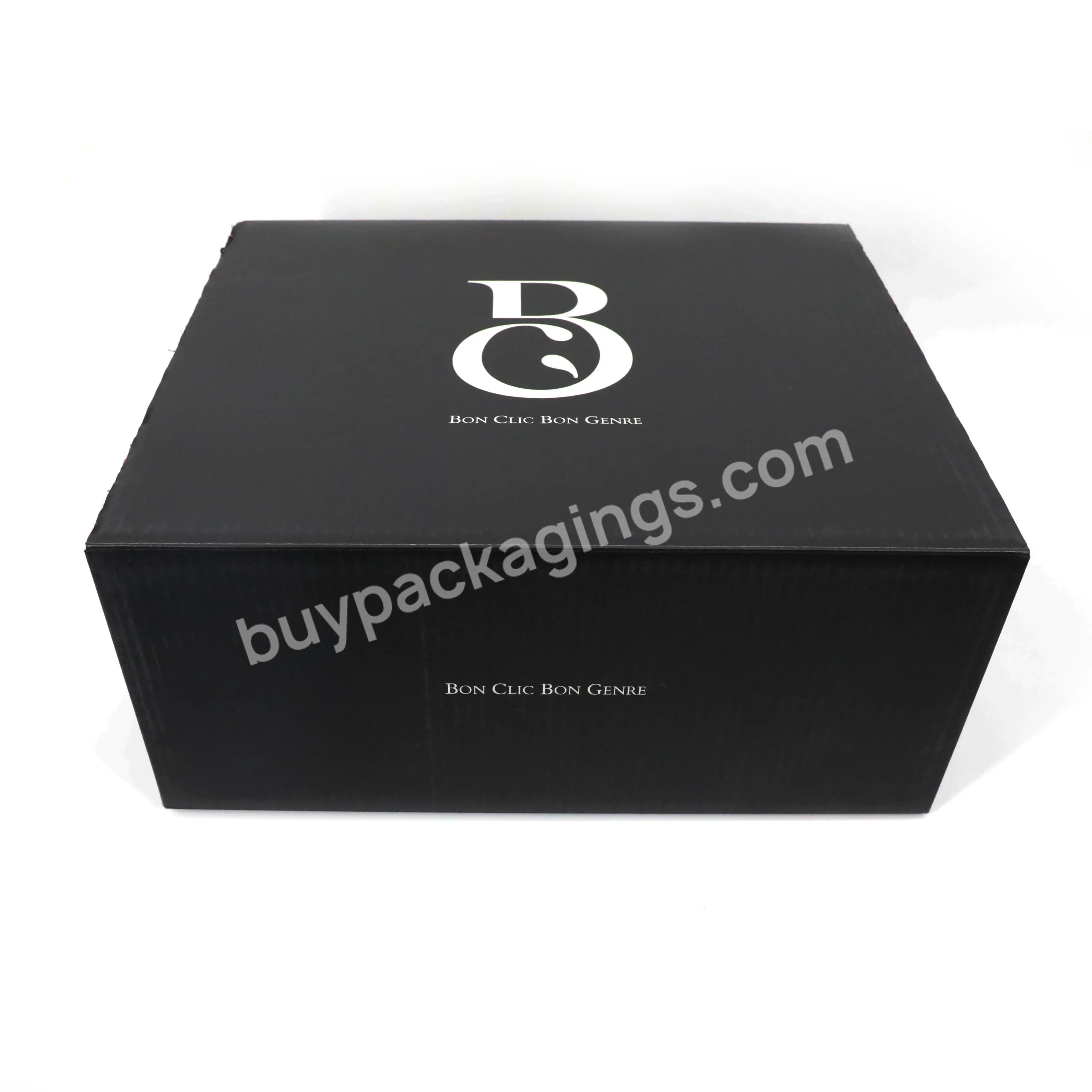 Recycled Custom Matte Black Corrugated Shipping Paper Hat Boxes Large