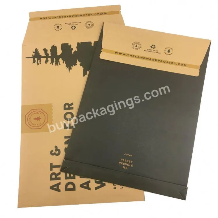 Recycled custom offset printing wholesale rigid packaging bags kraft cardboard envelopes for shipment
