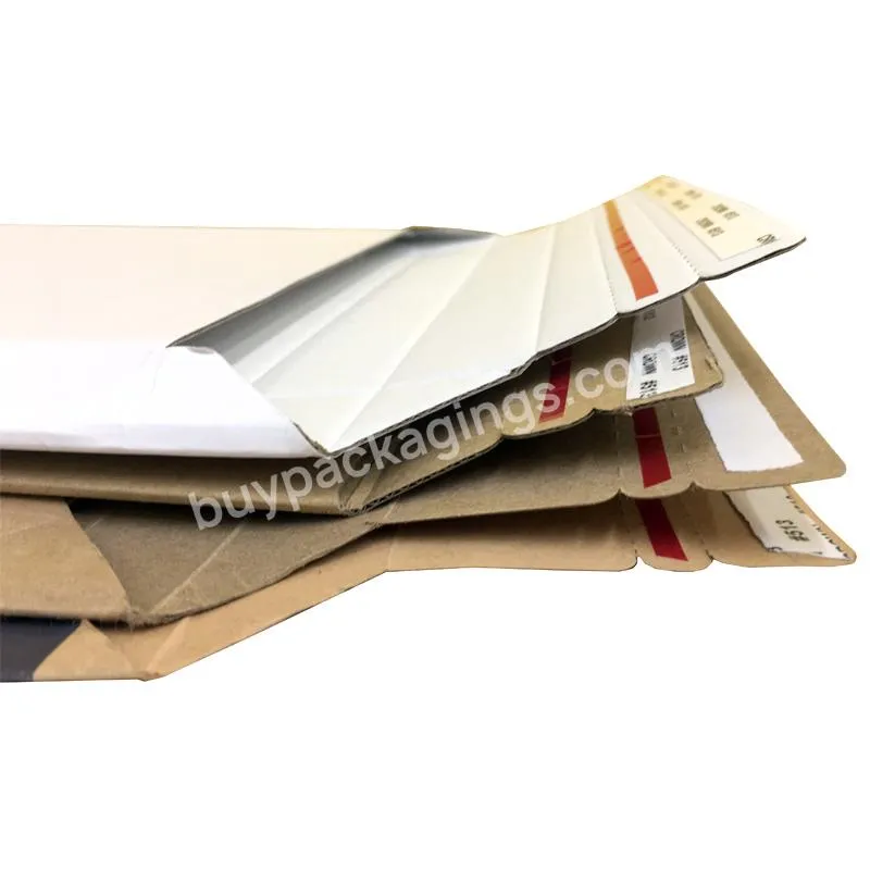 Recycled custom printed do not bend kraft paper rigid cardboard envelopes with self adhesive