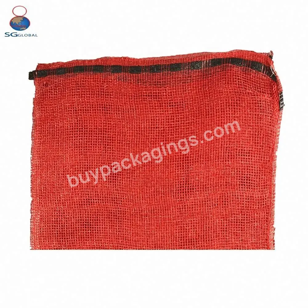 Recycled Eco Friendly Tubular Pp Firewood Leno Mesh Bag With Clip