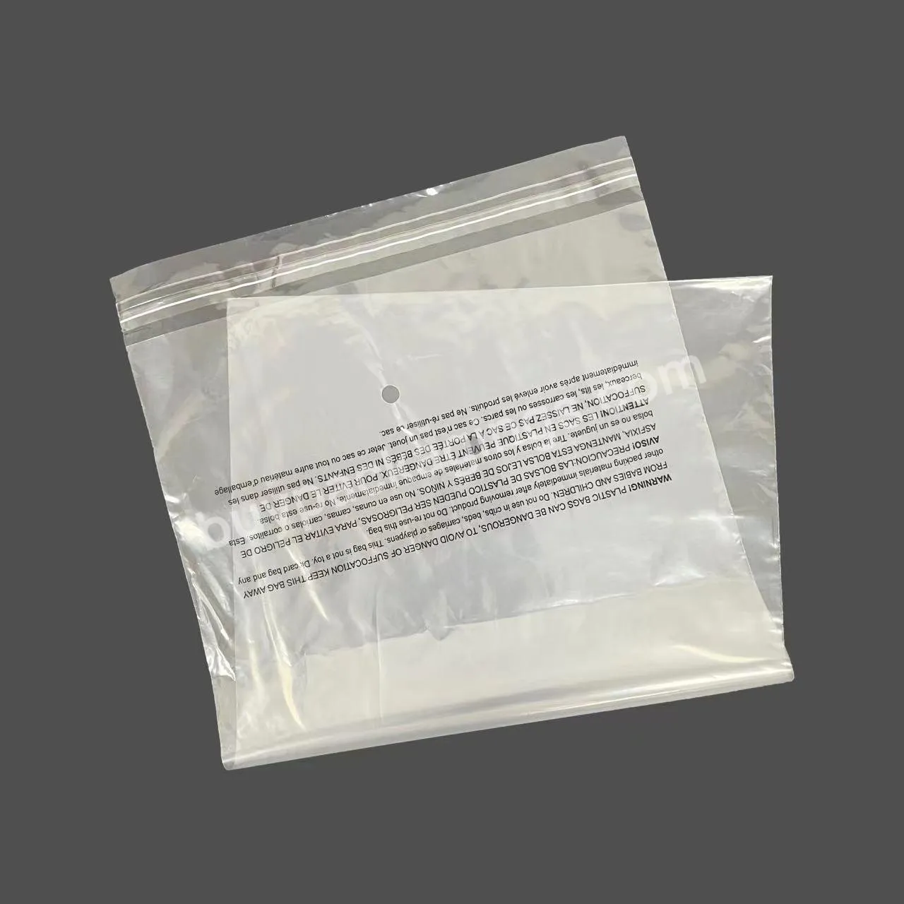 Recycled LDPE Transparent Clear Plastic Custom Printing CPE Plastic Flat Bag Packaging Zip Lock Bag