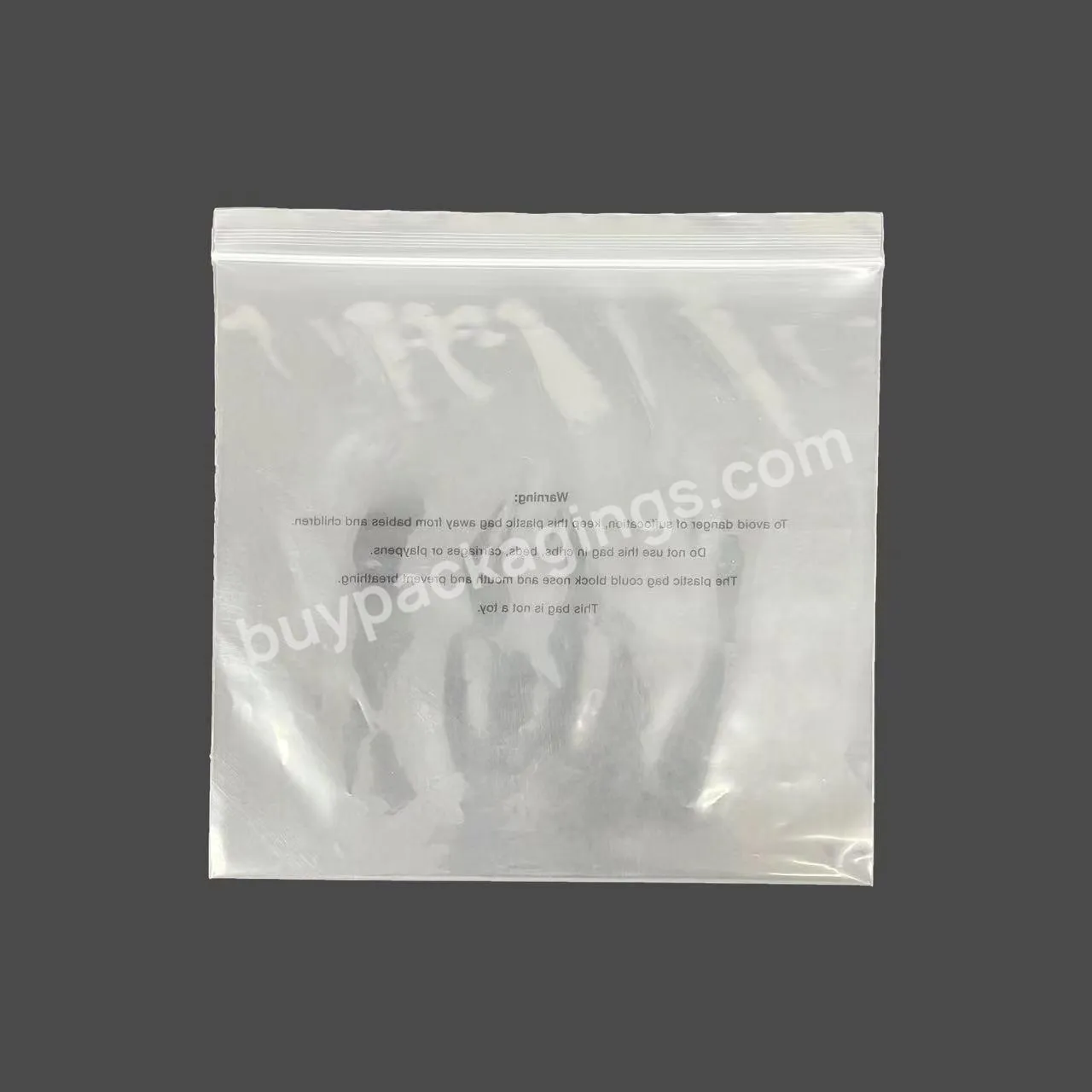 Recycled LDPE Transparent Waterproof Resealable Pouch Plastic Bags For Clothes Packaging Transparent Ziplock Bag For Package
