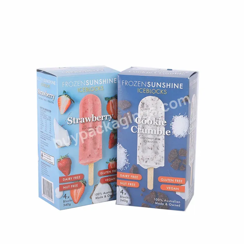 Recycled Lightweight Card Cooler Ice Cream Popsicle Tray Paper Packaging Box For Frozen Food Products