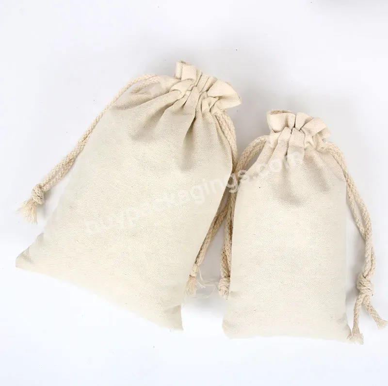 Recycled Linen Bags Cotton Drawstring Bags Promotional Price Organic Small Linen Jute Cotton Rope Bags