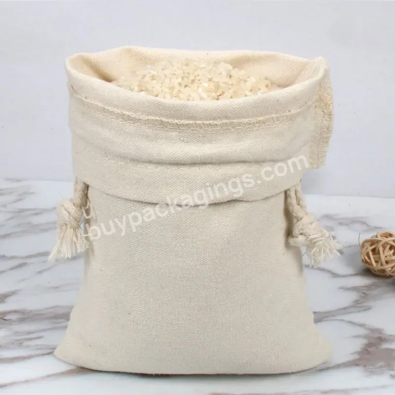 Recycled Linen Bags Cotton Drawstring Bags Promotional Price Organic Small Linen Jute Cotton Rope Bags