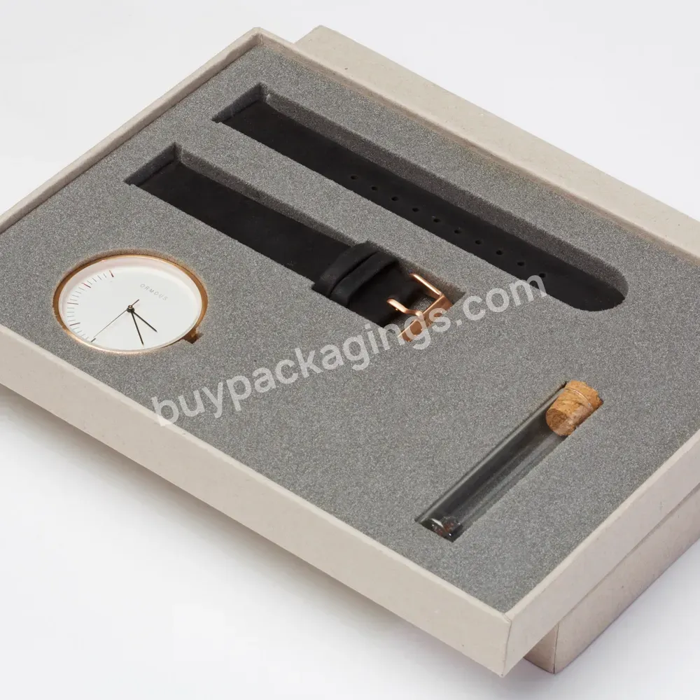 Recycled Luxury Rectangle Watch Box And Label One-stop Service Manufacture Cardboard Box Watch Box