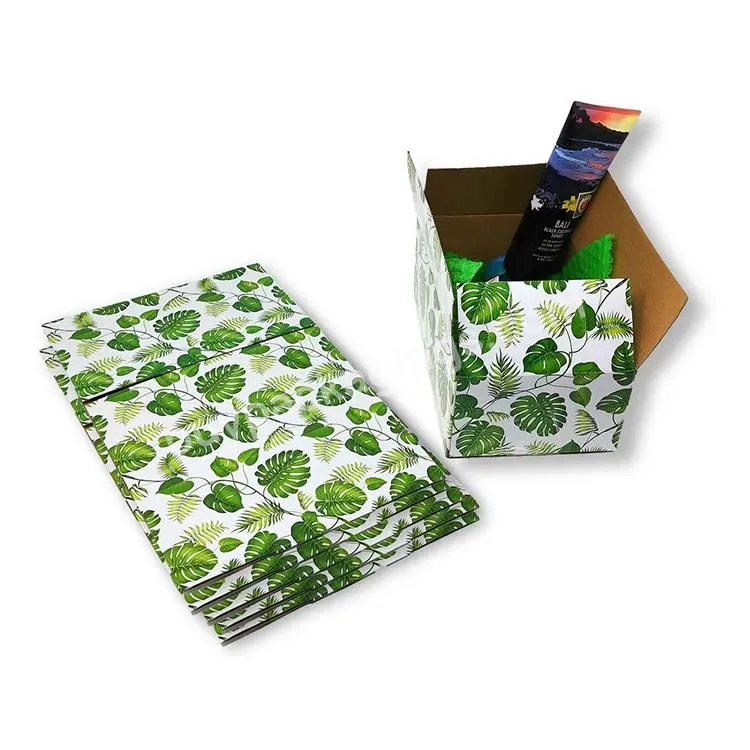 Recycled Paper Shipping Favor Gift Boxes Cute Party Cardboard Paper 32 Lb Test Boxes 10x6x4 Banana Leaf Palm Tree Carton Boxes