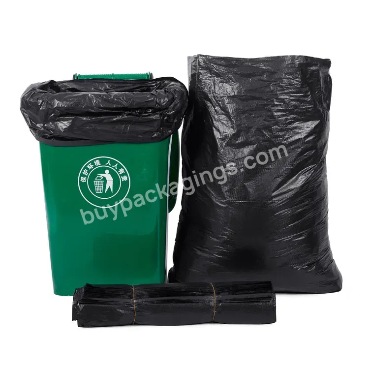 Recycled Pe Plastic Grocery Trash Bag Reusable Bolsas Negras Para Basura Heavy Duty Refuse Bin Outdoor Garbage Bags