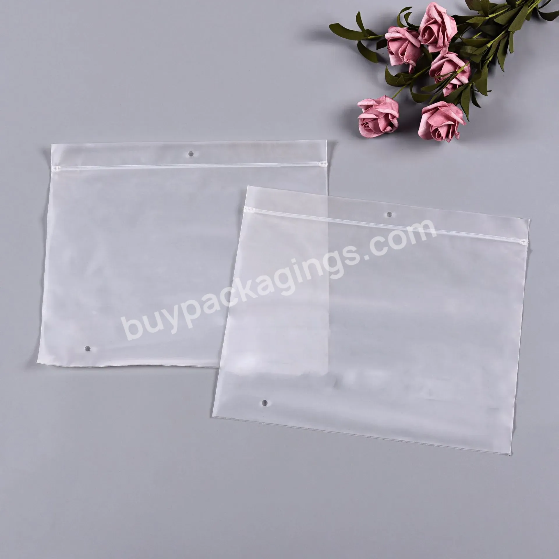 Recycled Pouches Transparent Cpe Frosted Zip Lock Bag Custom Logo Size For Clothing Packing Bags