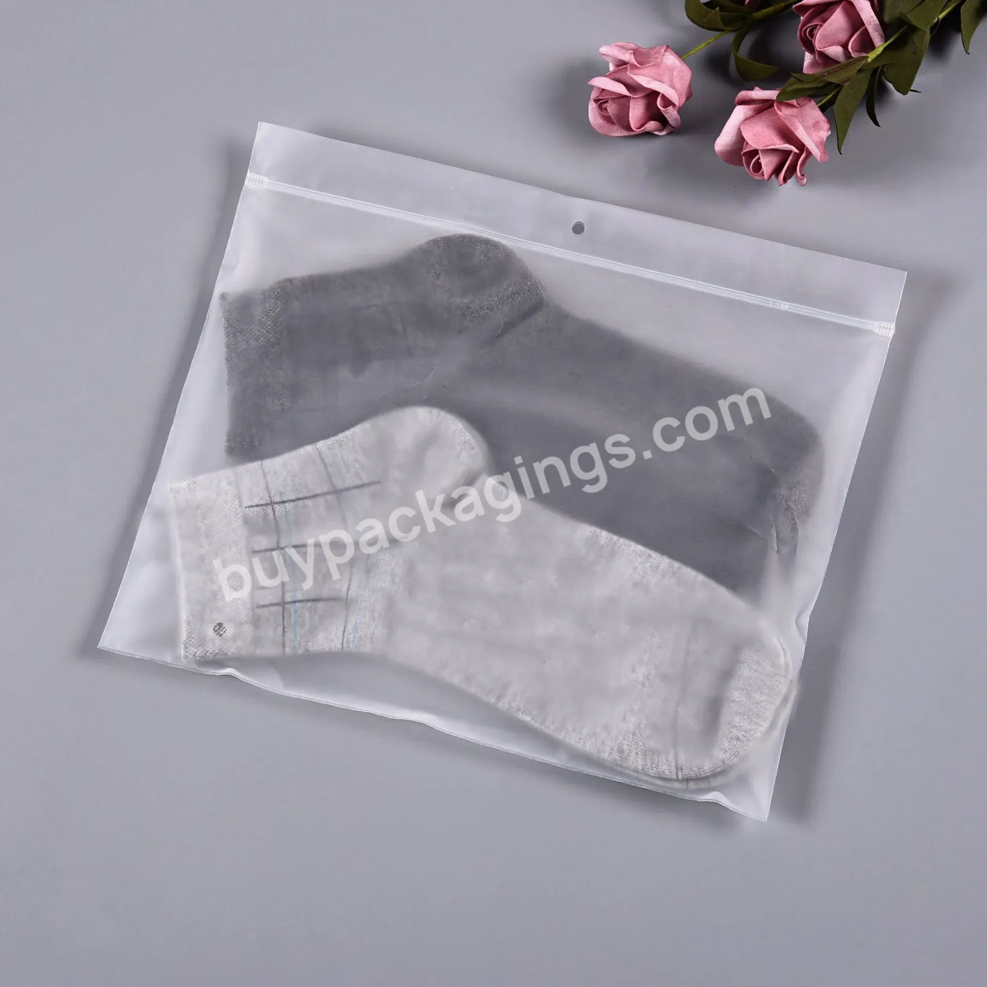 Recycled Pouches Transparent Cpe Frosted Zip Lock Bag Custom Logo Size For Clothing Packing Bags