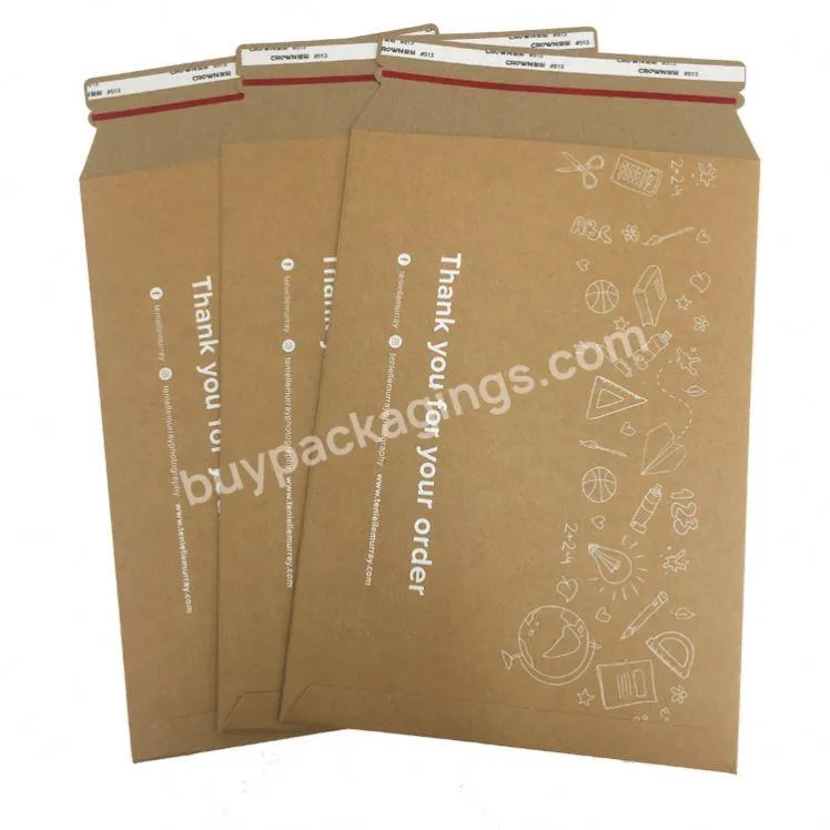 Recycled Rigid Kraft Board Plain Brown  Packing Paper Mailer Envelopes