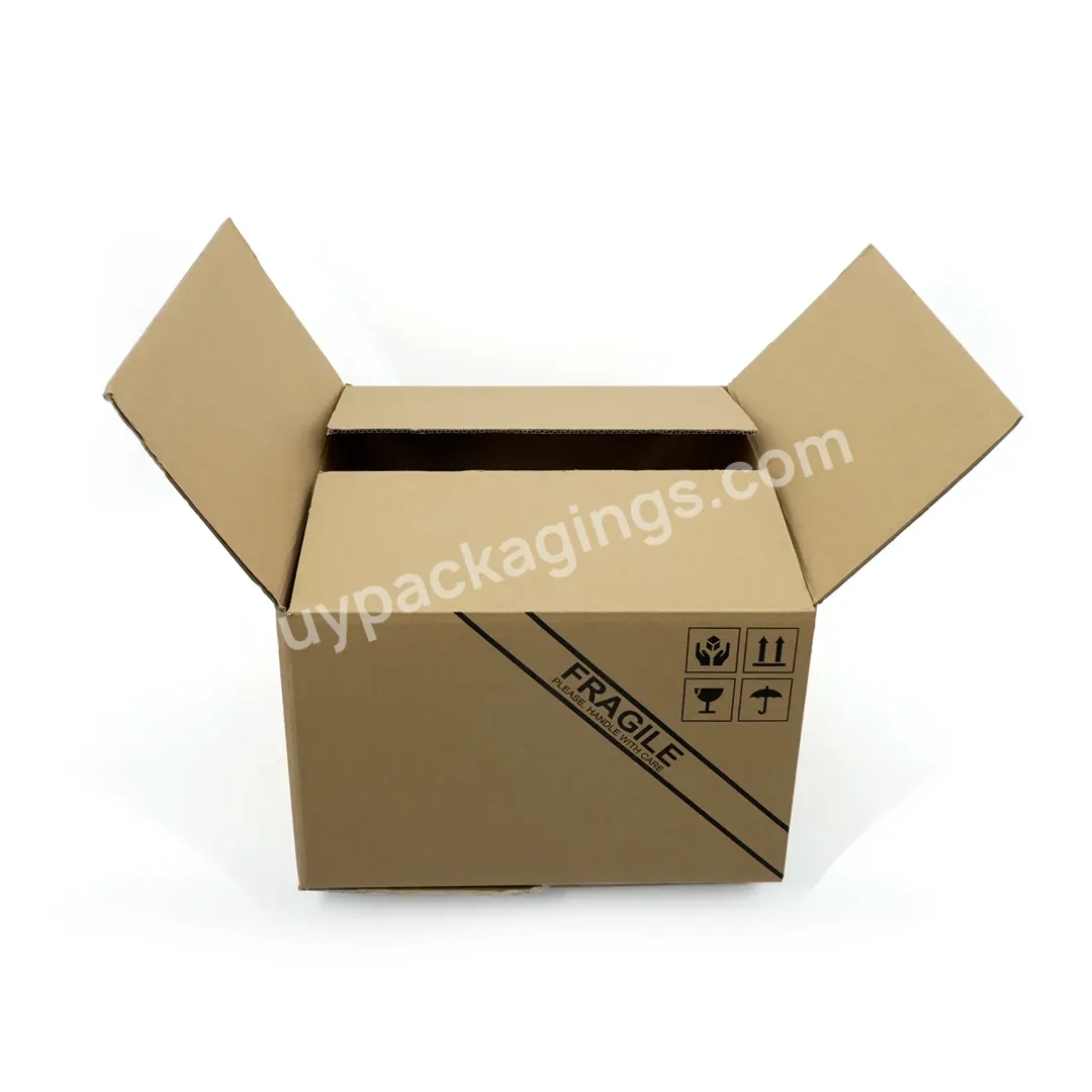 Recycled Strong Corrugated Cardboard Paper Carton Packaging Shipping Moving Box Wholesale With Custom Logo Print