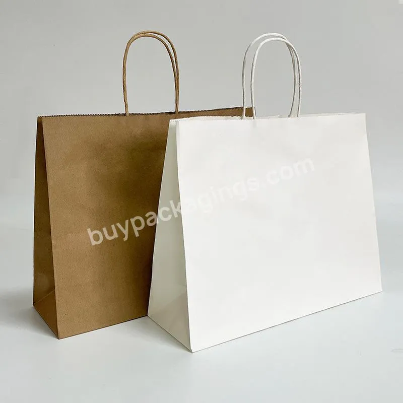 Recycled White Paper Bag Envelope Biodegradable Shipping Custom Logo Coffee Bags Bottom Paper Gift Bags With Handles