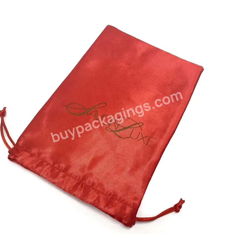 Red Big Bridesmaid Foldable Makeup Artist Set Gift Pouch With Custom Logo Shiny Cosmetic Drawstring Packaging Bags