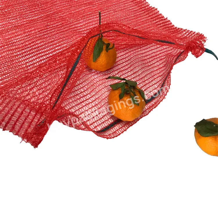 Red Color 50*80cm Pp Mesh Bag For Packing Onion Potato And Garlic