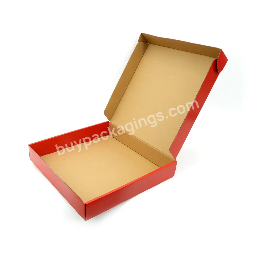 Red Custom Printed Kraft Paper Mailing Box With Logo For Clothes Apparel Packaging