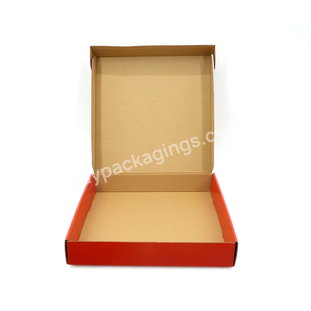 Red Custom Printed Kraft Paper Mailing Box With Logo For Clothes Apparel Packaging