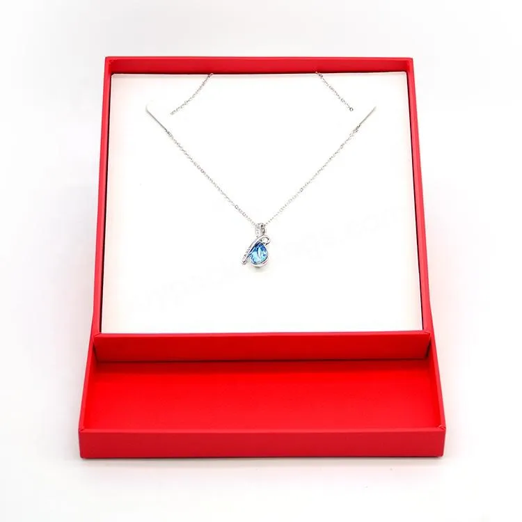 Red Jewel Box Jewelry Packaging Customized Paper Cardboard Rings Bracelet Earring Necklace jewelry Packaging Box