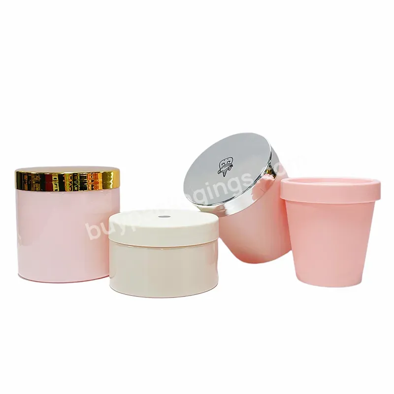 Refill Cosmetic Container Pink Clear Pet Plastic 100ml 150ml 200ml 250ml Cake Body Scrub Cream Hair Butter Pot Jars - Buy Body Butter Containers Jars,Body Scrub Jars,Empty Clear Blue Pink Plastic Packages 50ml To 500ml Skincare Lotion Body Butter Lip