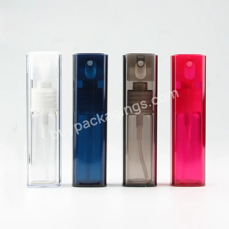 Refillable 10ml 20ml 25ml 45ml Square Tube Glass Liner Pocket Size Travel Perfume Bottle Atomizer Portable Perfume Spray Bottle