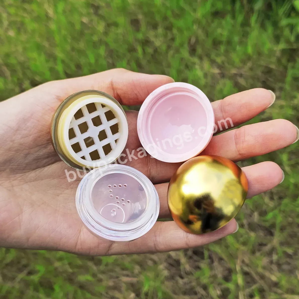 Refillable Empty Egg Shape Lip Balm Ball Round Chapstick Container Loose Powder Case Lip Balm Packaging