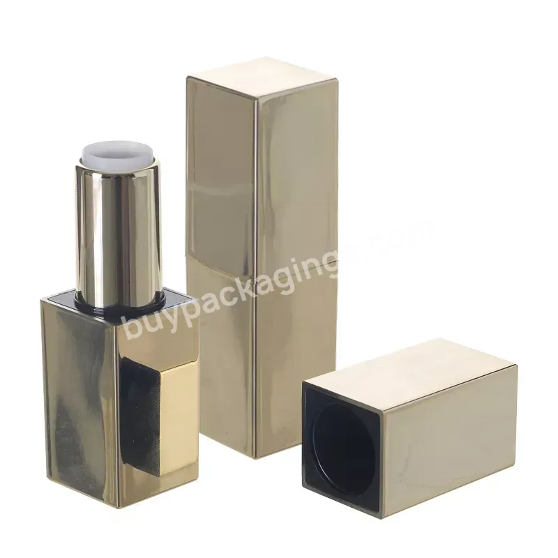 Refillable Luxurious Empty Lip Balm Tubes Spray Coating Lip Stick Unique Printing Press Cover Slim Uv Gold Lipstick Tube