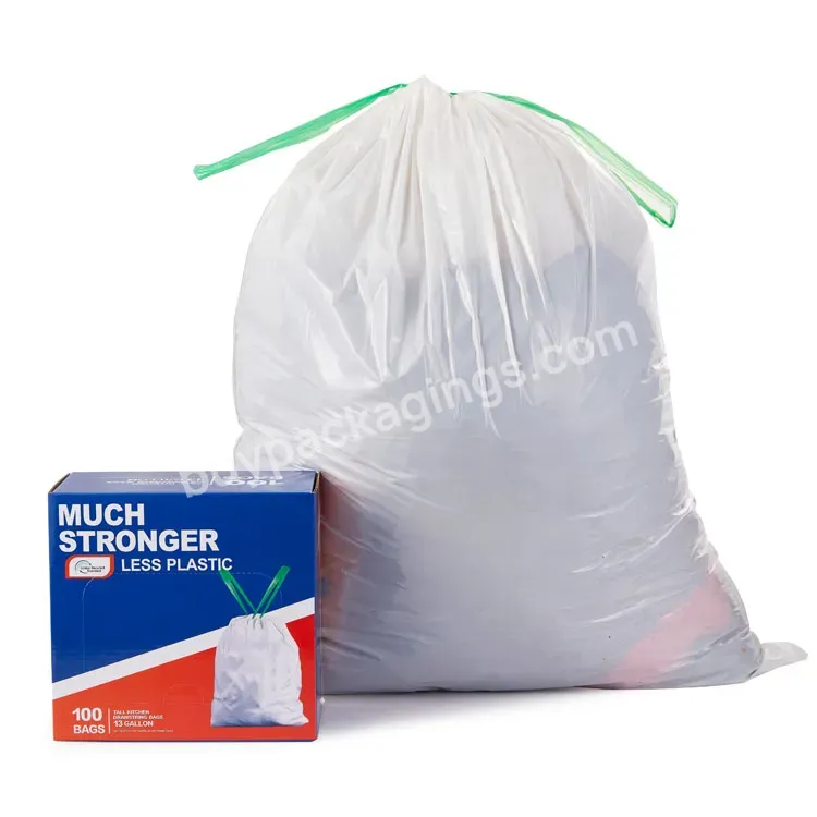 Refuse Trash Bags 13 Gallon With Drawstrings Wholesale Rubbish Drawstring Garbage Bag For Home