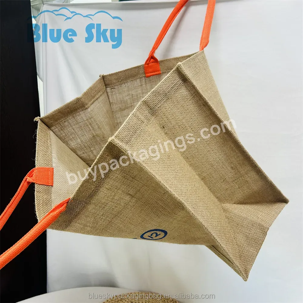 Repeated Use Of Printed Rope Processing Jute Shopping Bags Custom Logo Printed Canvas Linen Tote Bag Protection Tote Bag