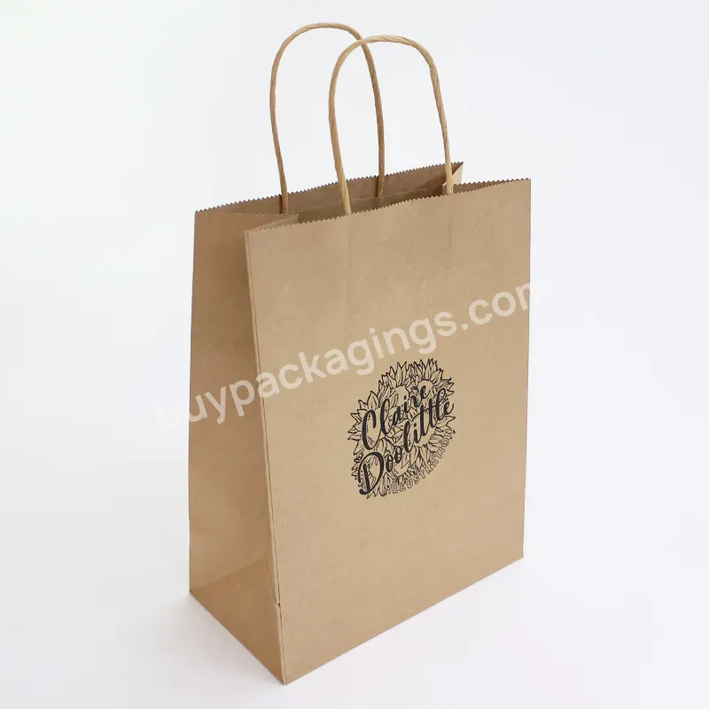 Repeated Use Of Sales Of The First 180 Grams Of Custom Printed Logo Kraft Paper Bag Processing Shopping Gift Processing